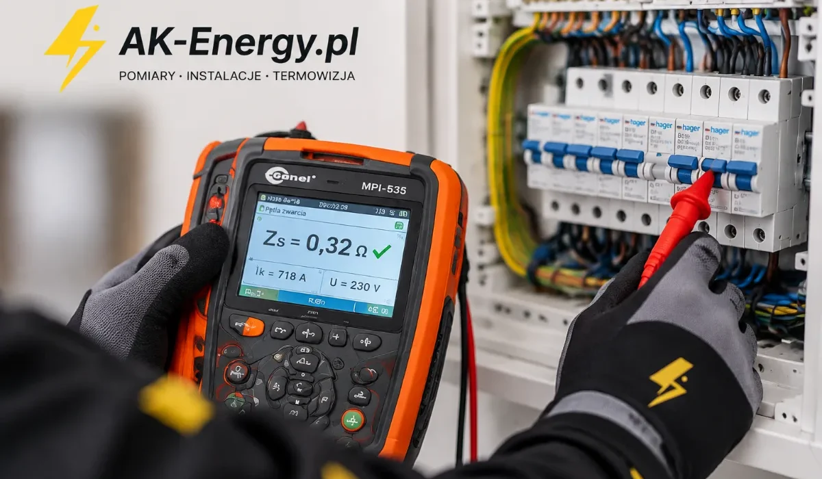 Pomiary instalacji elektrycznej miernikiem w rozdzielnicy